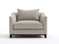 Fauteuil - tissu-bois - 110x86x76 cm - beige-marron - design moderne large