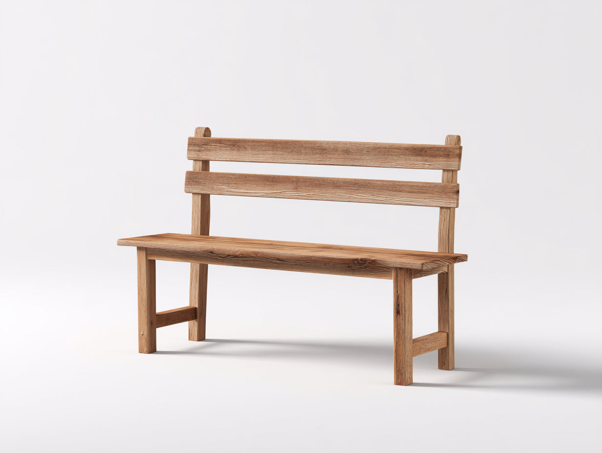 Banc de jardin - bois - 160x48x82 cm - marron - style rustique