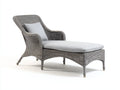 Bain de soleil - rotin-tissu - 187x80x84 cm - gris - style naturel
