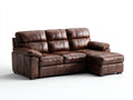 Canapé d'angle - similicuir - 289x166x82 cm - marron - style vintage