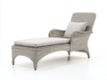 Bain de soleil - rotin-tissu - 189x78x81 cm - blanc-beige - style naturel