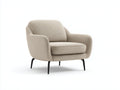 Fauteuil - tissu-métal - 94x78x76 cm - beige-noir - design moderne arrondi