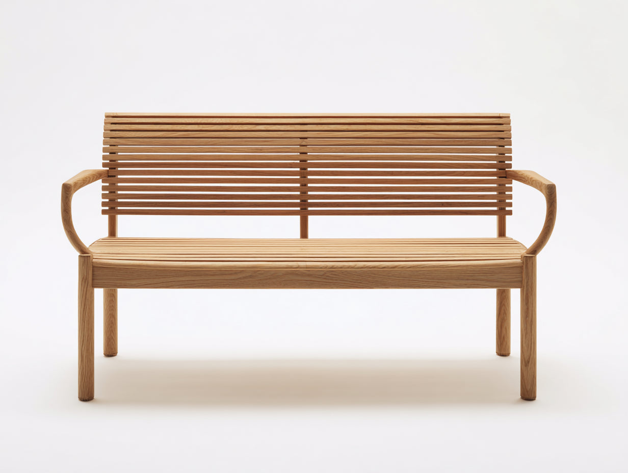 Banc de jardin - bois - 172x58x87 cm - marron clair - style contemporain