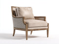 Fauteuil - cuir synthétique-bois-tissu - 105x86x82 cm - beige-marron-gris - design classique moderne