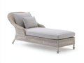 Bain de soleil - rotin-tissu - 192x81x85 cm - gris-beige - style naturel