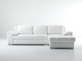 Canapé d'angle - similicuir-métal - 284x168x81 cm - blanc - style moderne