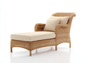 Bain de soleil - rotin-tissu - 182x78x88 cm - beige-marron - style naturel