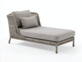 Bain de soleil - rotin-tissu - 184x76x81 cm - gris-beige - style naturel