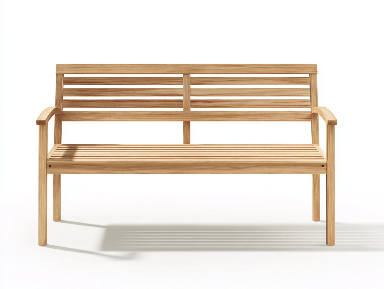 Banc de jardin - bois - 173x60x87 cm - beige - style minimaliste