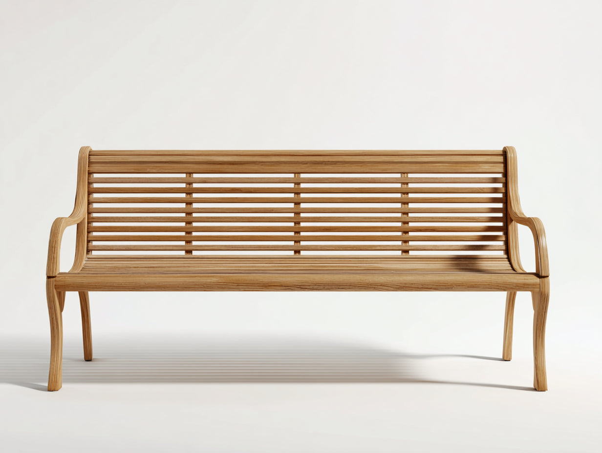 Banc de jardin - Bois - 156x58x84 cm - Naturel - Classique