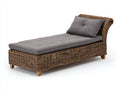 Bain de soleil - rotin-tissu - 193x79x79 cm - gris-marron - style naturel
