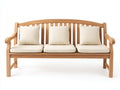 Banc de jardin - Bois-Textile - 172x61x91 cm - Naturel-Crème - Classique