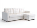 Canapé d'angle - similicuir - 282x164x79 cm - blanc - style contemporain
