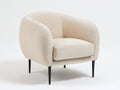 Fauteuil - tissu-métal - 96x79x77 cm - beige-noir - design contemporain arrondi
