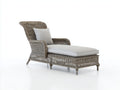 Bain de soleil - rotin-tissu - 191x81x84 cm - gris-beige - style naturel