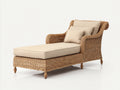 Bain de soleil - rotin-tissu - 190x82x84 cm - beige-marron - style naturel