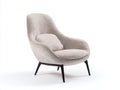 Fauteuil - tissu-métal - 88x82x86 cm - beige-noir - design lounge moderne