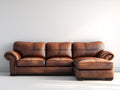 Canapé d'angle - similicuir-bois-métal - 300x176x83 cm - marron - style classique